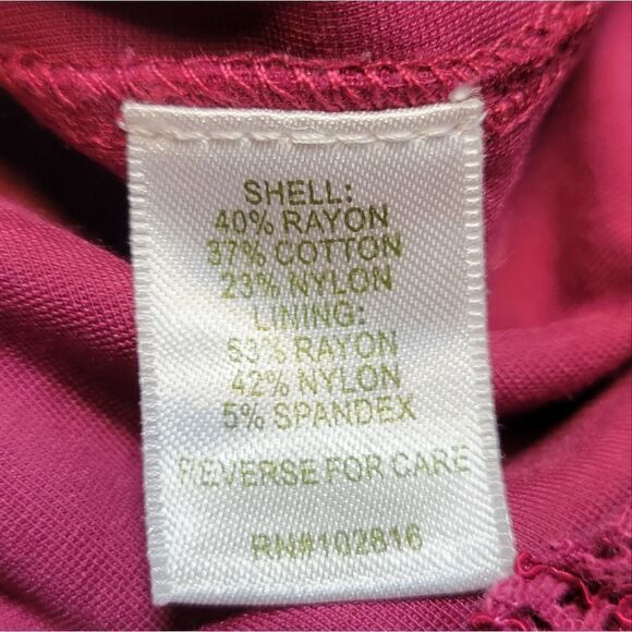 Garnet Hill Raspberry Pink Lace Dress Cap Sleeves Sheath Midi - Picture 11 of 14